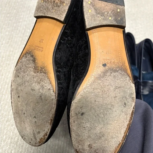 Gucci Black and Gold Loafers - Picture 2 of 2